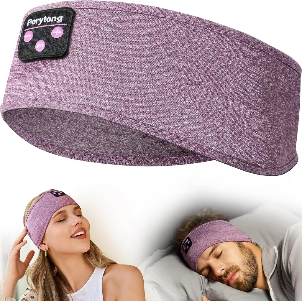 Perytong Bluetooth Headband con Wireless Sleeping Earbuds for Side Sleepers, Workout, Running, Insomnia, Viaggi, Yoga