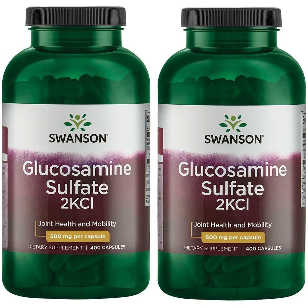 Swanson Glucosamine Sulfate 2Kcl 500 mg 400 Caps (2 Confezione)