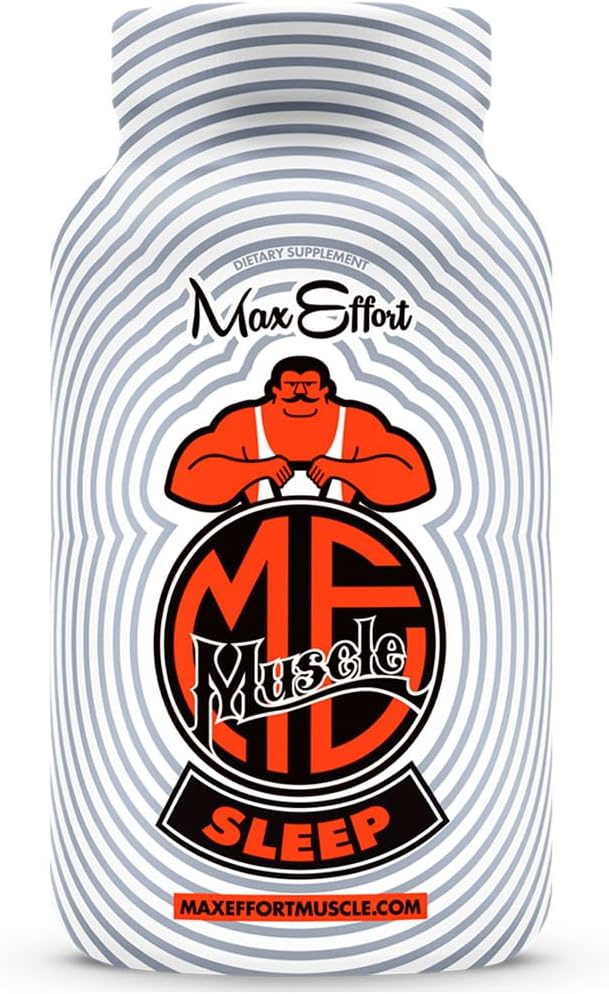 Max Effort Sleep, supplemento di supporto per gli adulti con 95 MG Citrato di Magnesio, 200 MG L Theanine e 3 MG Melatonina, formula di sonno di qualità con nessun Groggy effetti collaterali, 60 capsule, 30 Servings