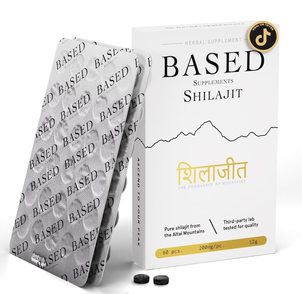 Compresse Shilajit | Pure Shilajit con Max Potency, Energy & Immune Support per Uomini e Donne | Rich in Acido Fulvico e 85+ Minerali di Trace, 60 compresse