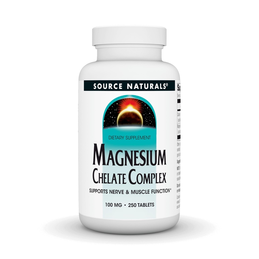 Fonte Naturals Magnesium Chelate - Supporta la funzione Nerve & Muscle - 250 compresse