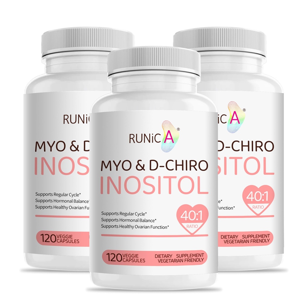 Myo-Inositol & D-Chiro Inositol Supplemento per le donne - Rapporto ideale 40:1 - Sostenere l'equilibrio dell'ormone delle donne e la fertilità e la salute ovarica - Capsule Vegan in polvere - fornitura di 90 giorni