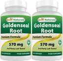 Best Naturals Goldenseal Root 570 mg (non OGM) 100 capsule (100 conteggio (pacchetto di 2))