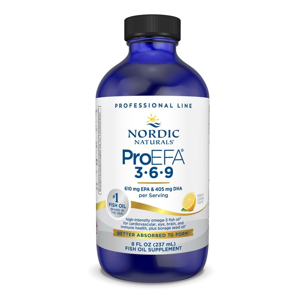 Nordic Naturals ProEFA 3-6-9, Limone Flavor - 8 oz - 1270 mg Omega-3 - EPA & DHA con Aggiunto GLA - Pelle sana, Cognizione, & Positive Mood - Non-GMO - 48 Servings