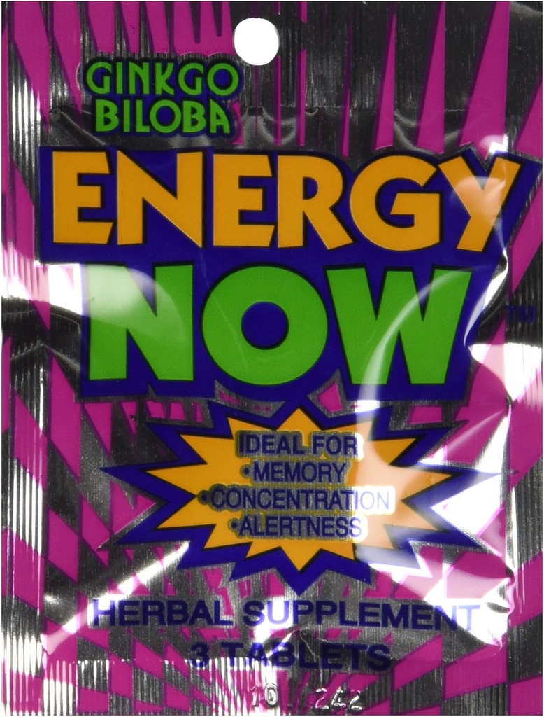 Ginko BILOBA Energy Pills 24 Packs 3 Tabelle Ogni