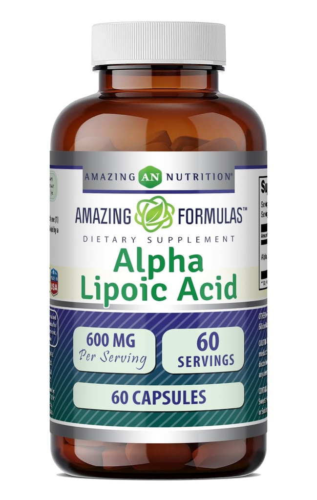 Stupefacente Formulas Alpha Lipoic Acid | 600 Mg Per Serving Supplement | Capsules | Non-GMO | Gluten Free | Made in USA (1 Pack | 60 Count)