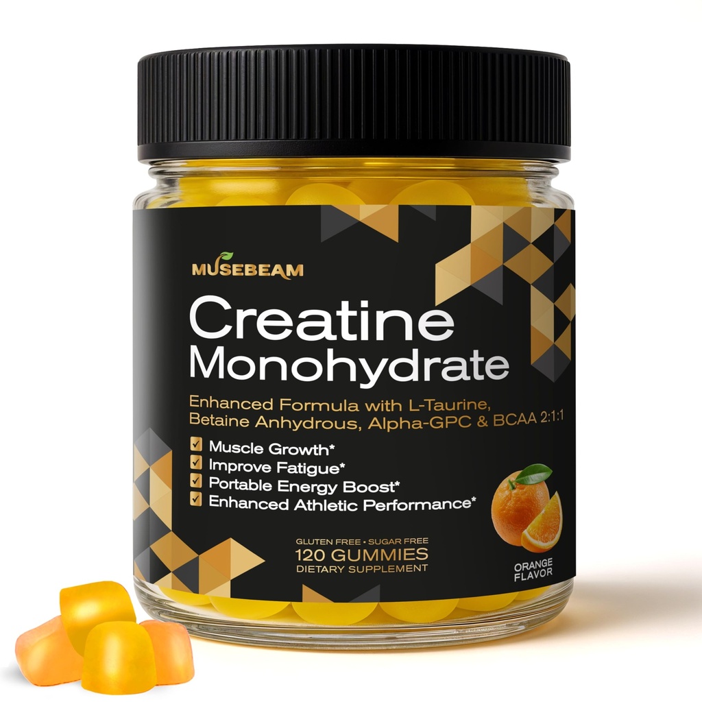 Creatina Monoidrato 5000mg Supplemento Gummies - con L-Taurine Betaine Anhydrous Alpha-GPC BCAA 2:1:1 - Glutine senza zucchero per le donne