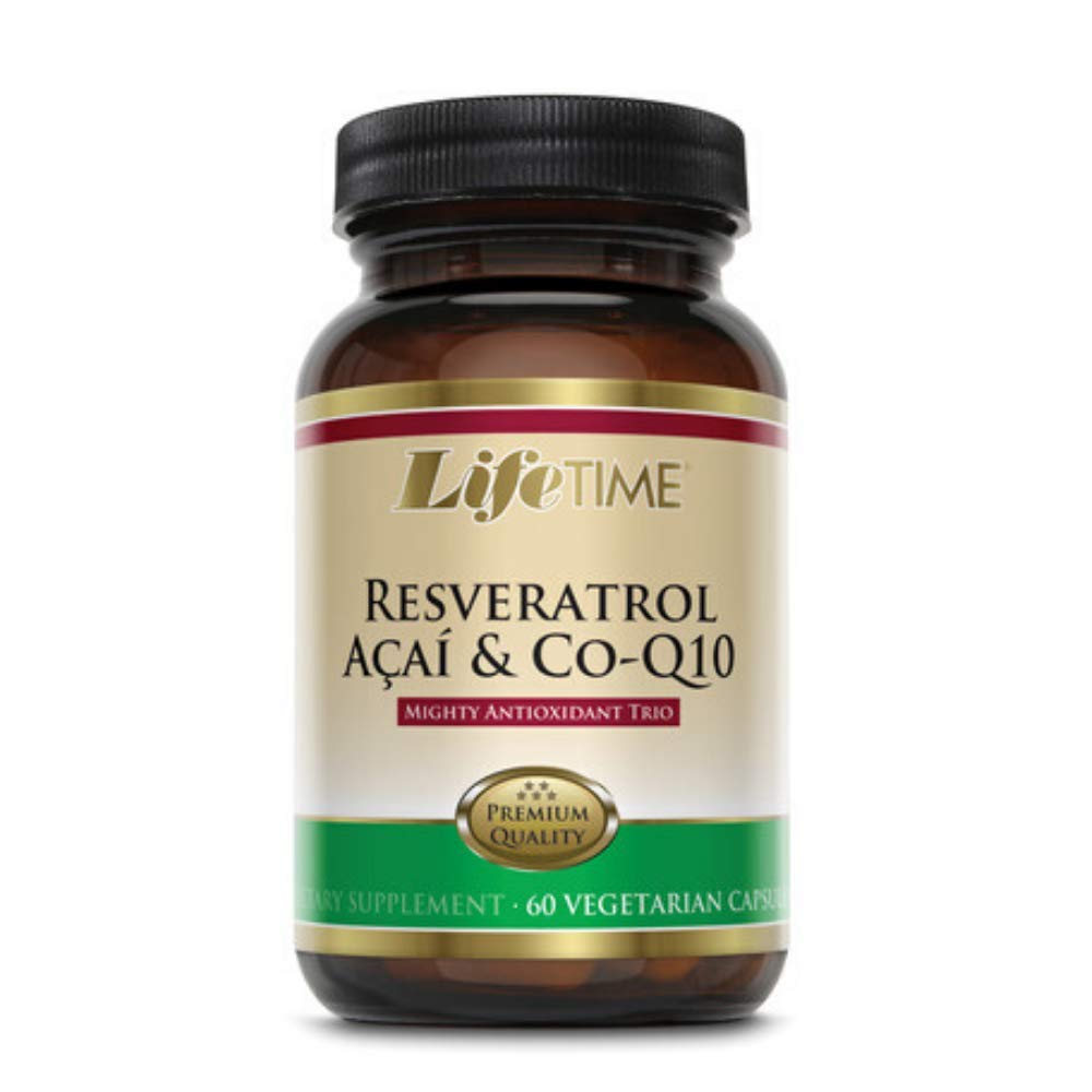 LIFETIME Resveratrolo, Acai & CoQ10, Veg Cap (Btl-Glass) | 60ct