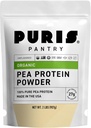 PURIS Organic Pea Protein Powder – USDA Organic Vegan Protein | 27g Plant Protein Per Serve | Non-GMO Gluten-Free Soy-Free | Clean Label | Smooth Taste | Ideale per Shakes, Smoothies, Baking | 2 lb