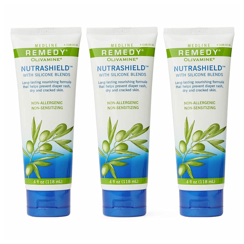 Medline Remedy Nutrashield, Protezione della pelle, Relieves Chapped o Cracked Skin, Ideale per la pelle denudata a secco, 4 oz (Pack of 3)