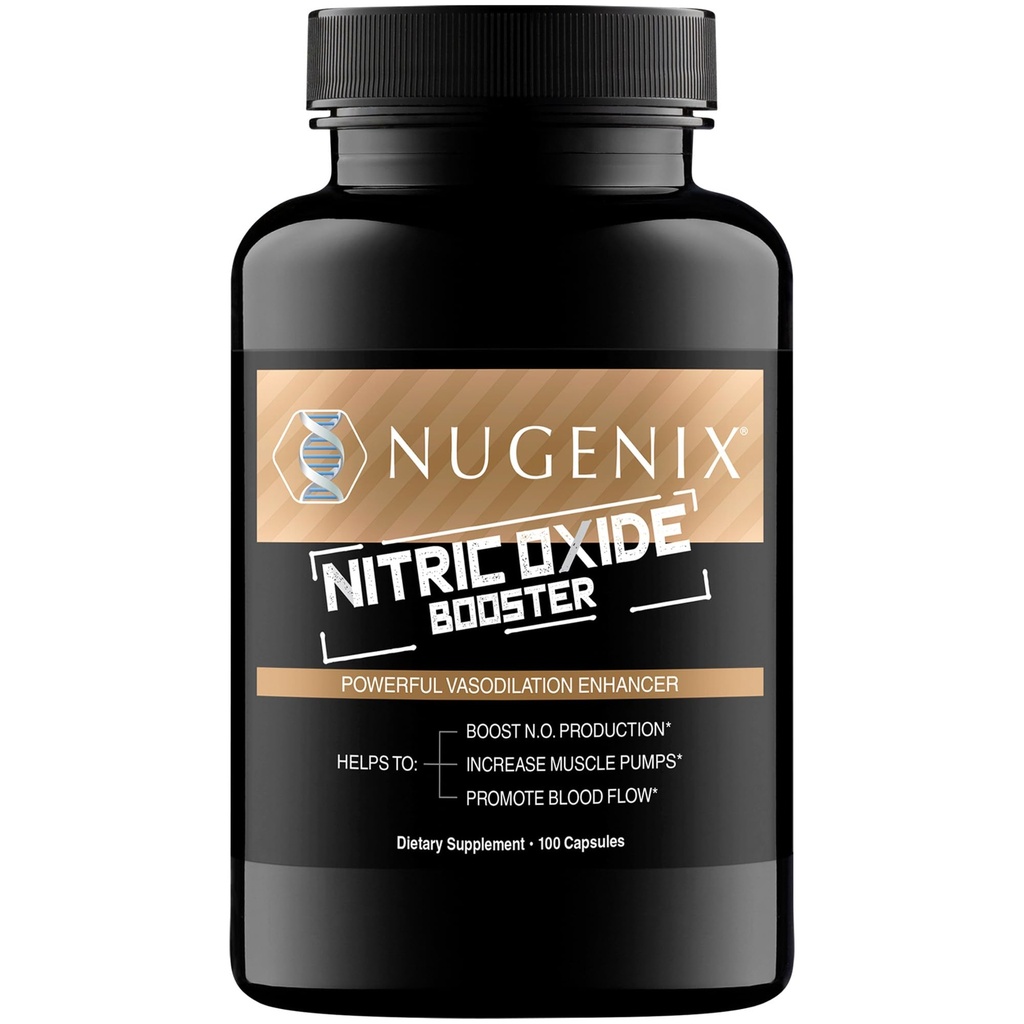Nugenix Nitric Oxide Booster Supplemento - Nitric Oxide Flow, L-Arginina, L-Citrulline, Pine Bark Extract - Vasodilatatore - 100 capsule