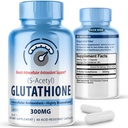 S-Acetyl L-Glutathione 300mg – 60 capsule acid-resistant, ad alta biodisponibilità S acetil Glutathione Integratori per la salute del fegato e della pelle, integratori di sostegno antiossidante supplemento