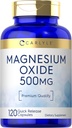 Carlyle Magnesium Oxide 500mg | 120 capsule | Qualità Premium | Non OGM e Gluten Supplemento gratuito