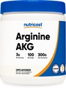Nutricost Arginina AKG Polvere 300 Grammi (AAKG) - 3G Per Serving & 100 Serve - Pure Arginina Alpha Ketoglutarate