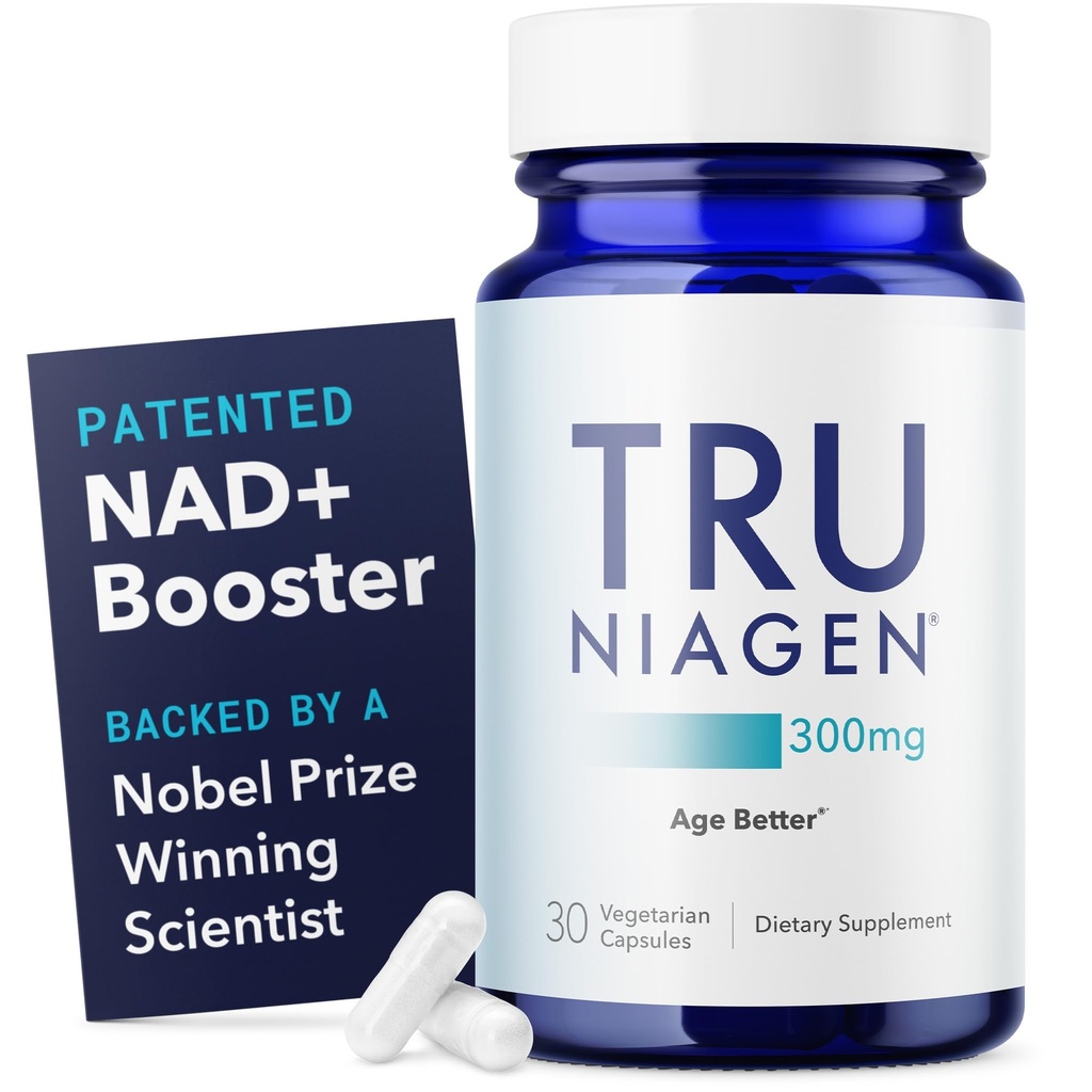 TRU NIAGEN brevettato NAD+ Supplemento per la rigenerazione Anti-invecchiamento e cellulare, 300 mg di azoto, 30 Serve | Supporta energia cellulare, cervello, muscolo | Nicotinamide Riboside (NR) Prendere 1 ogni giorno | 1 bottiglia