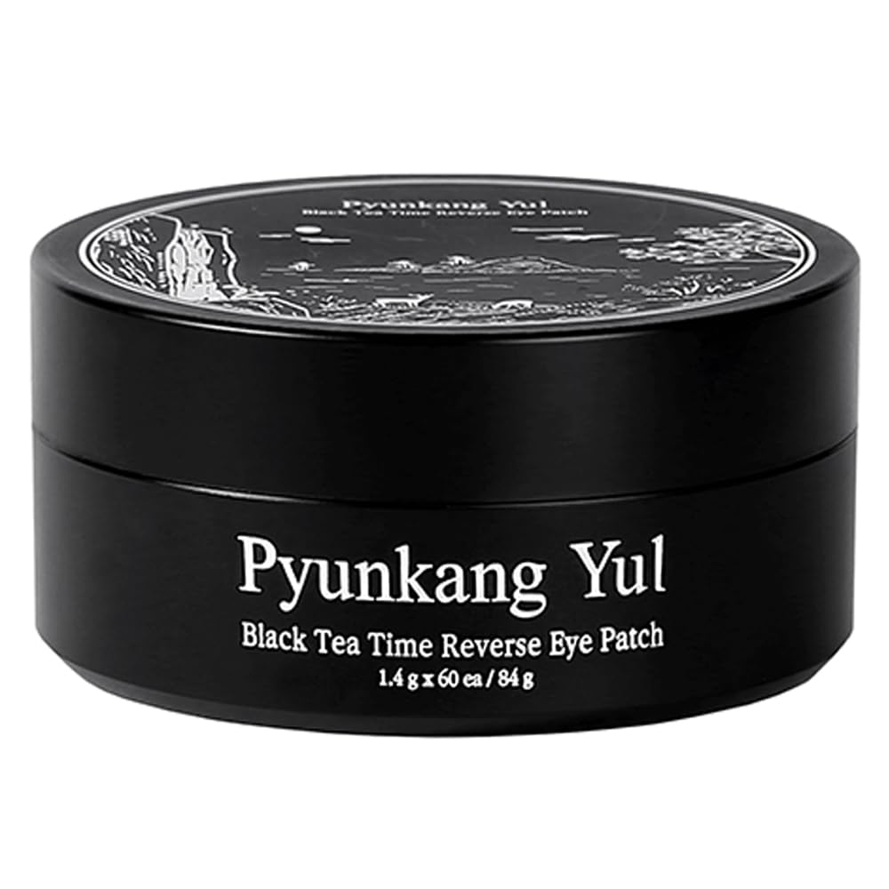 Pyunkang Yul PKY Black Tea Time Reverse Eye Patch for Anti-Aging, Deep Nourishing with Low-Molecular Collagen, Dark Circles & Fine Line Care with Kombucha, Korean Skincare (30 coppie)