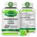2 Pack Organic Valerian Root Gummies, Integratore di erbe per il Relax & Mood Support, Gommie Dormire Senza Melatonina per Adulti, Vegan, Non OGM, Sapore di Mele, 120 Conte