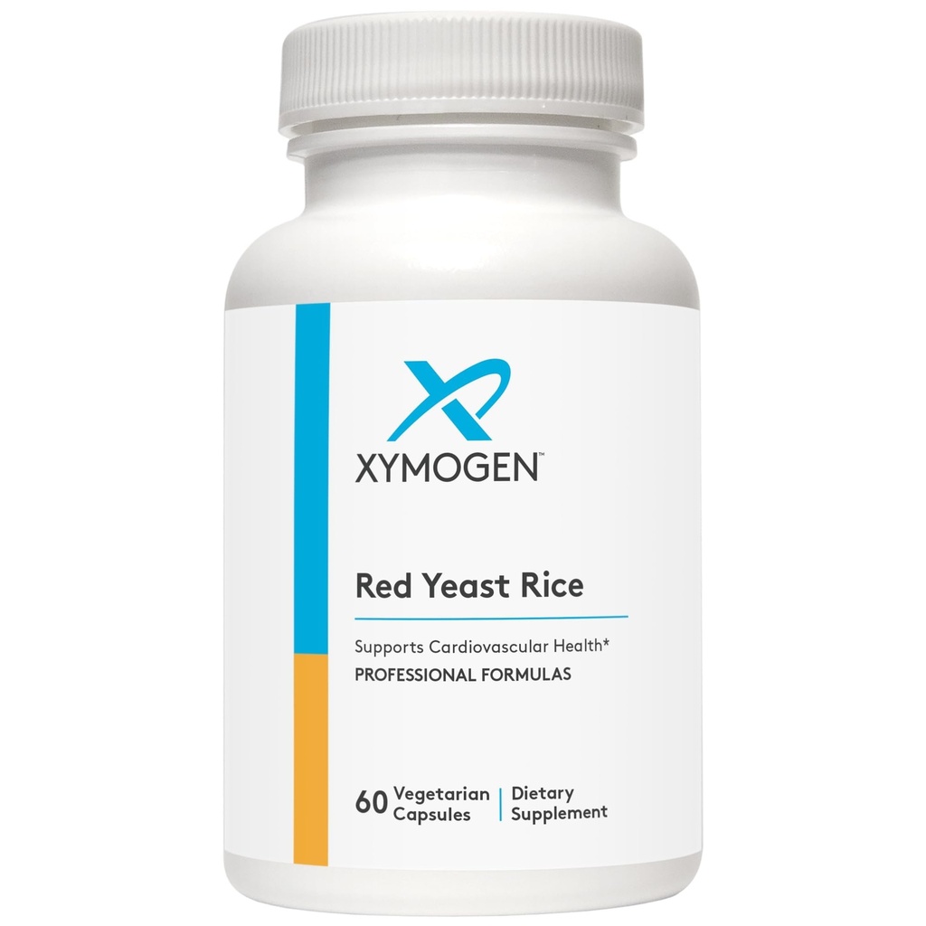 XYMOGEN Riso di lievito rosso - Supplemento di riso di lievito rosso non OGM per aiutare a mantenere già sano Lipide di sangue + livelli di colesterolo - Supporto cardiovascolare - Testato Citrinin-Free (60 capsule)