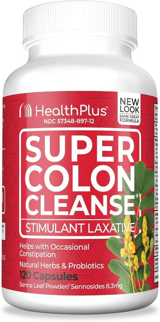 Salute Plus Super Colon Cleanse Lassativo, 530 Milligrammi, 120 Conte (Pack of 1)