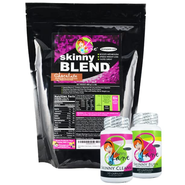 Miglior kit di perdita di peso, Kit slim rapido, Kit di dieta, Migliore Agitazione proteica per le donne, Appetite Suppressant Fat Burner Diet Pills, Cleanse e Detox, Perdita di peso veloce, Skinny Jane - Chocolate
