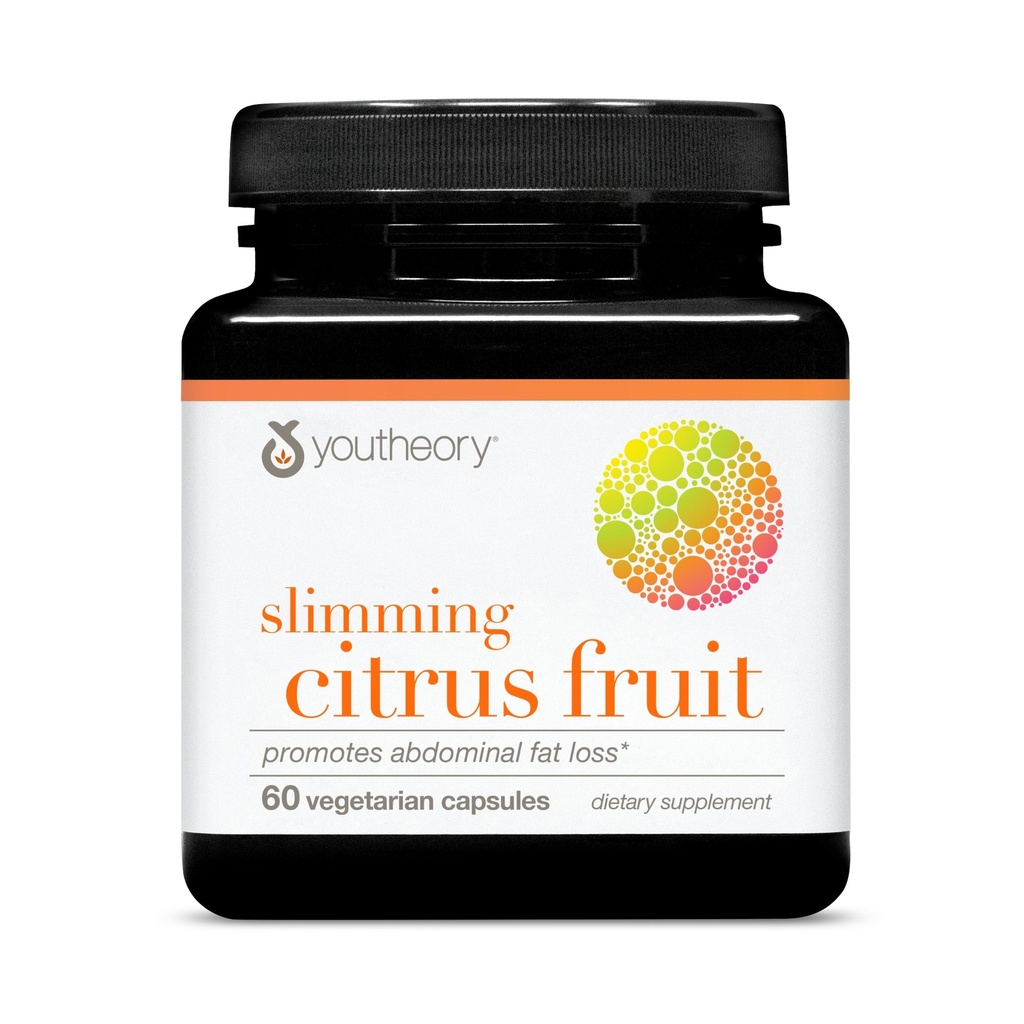 Youtheory Slimming Citrus Fruit - Vegan Health Supplement with Chromium - Supports Total Wellness* - Latticini, Soy & Gluten Free - 60 Capsule Vegetariani