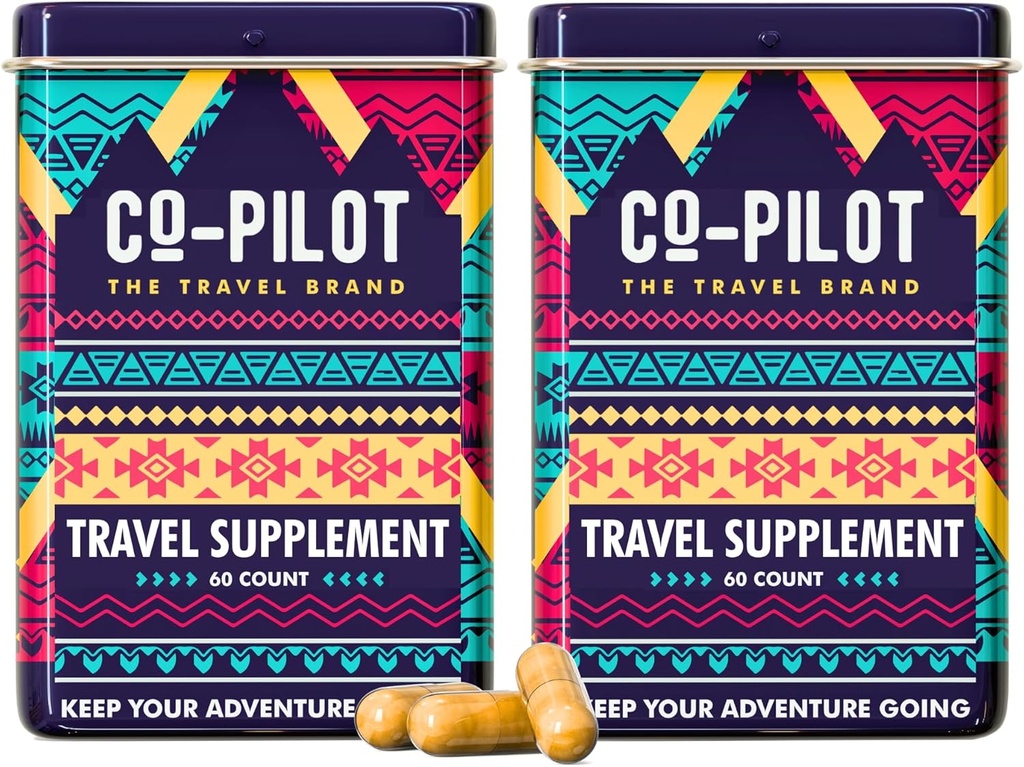Supplemento 2 Confezione: Jet Lag Prevention + Ashwagandha, Rhodiola, D3+ per il supporto immunitario, energia, salute digestiva | Airplane Travel Essentials Multivitamin | Vegan | 120 Count