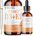 Vitamina liquida D3 K2 Plus Vitamina K2 MK-7 | 5000IU Vitamin D Liquid Drops | Bones | Immune | Heart Health | Boost Energy 2oz