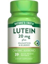 La verità della natura Lutein e Zeaxanthin | 20 mg | 39 Softgels | con Bilberry | Non-GMO & Gluten Supplemento gratuito