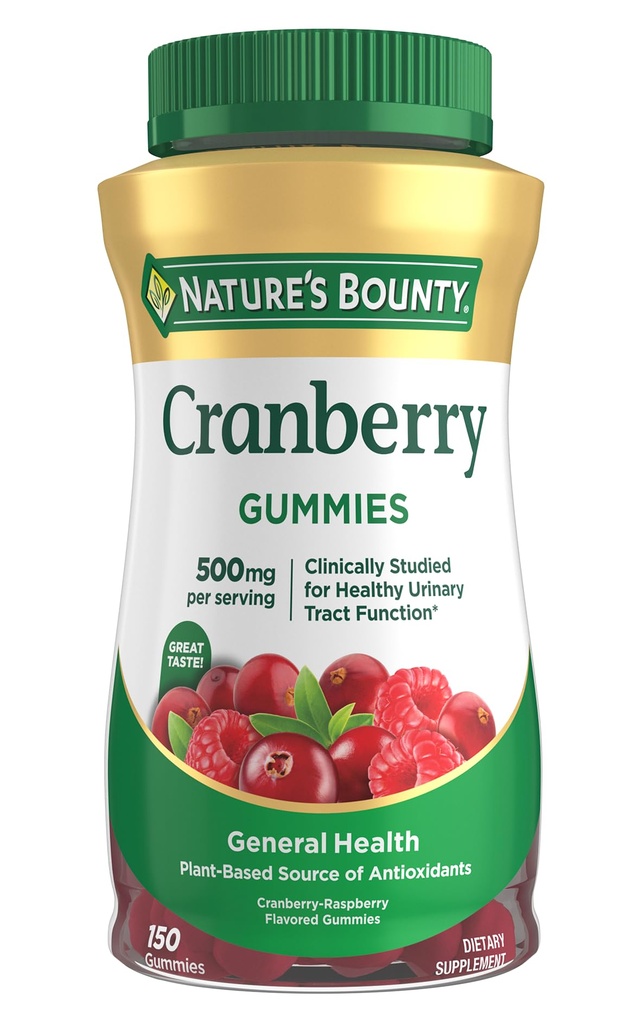 Gummie di mirtillo, supporto del tratto urinario, 500 mg, aroma di mirtillo, 150 Ct