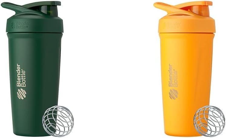 BlenderBottle 24-Ounce in acciaio inox Shaker Cup Bundle con filo Whisk - Forest e Mango