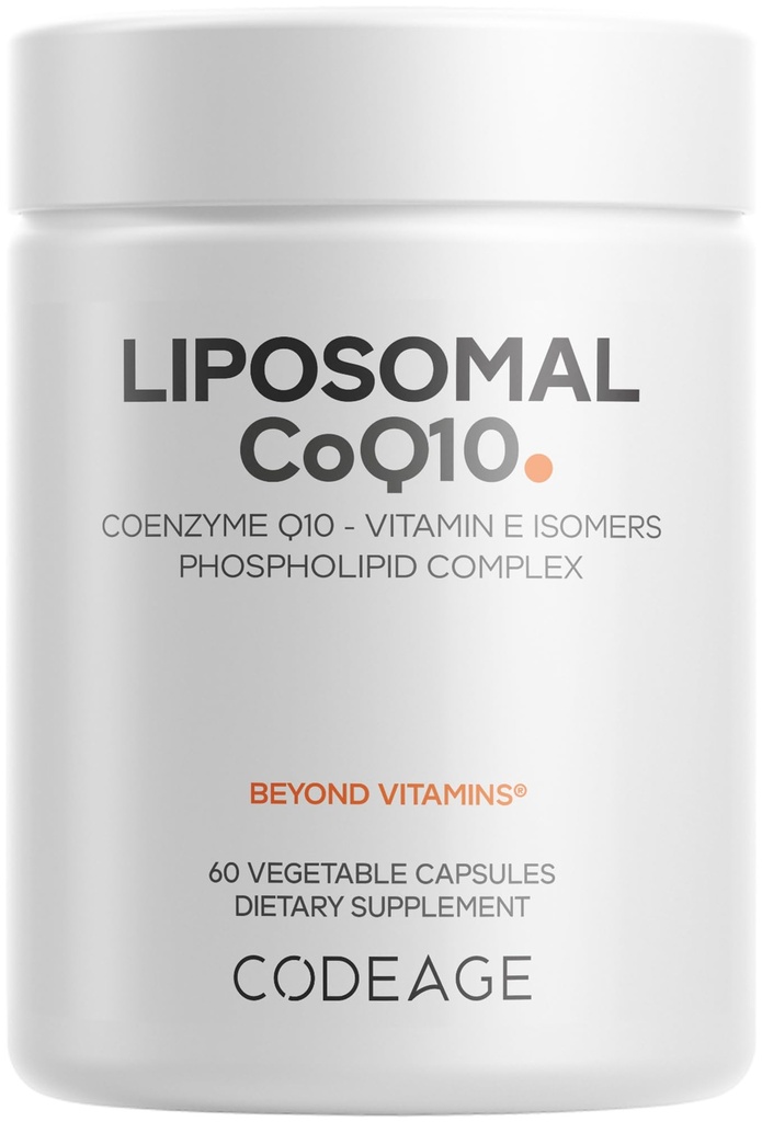 Codeage Liposomal CoQ10 Supplemento - 125 mg Coenzyme Q10 con vitamina E Isomers Tocopherols - 2-Month Fornitura - 1 Capsule Per Serving - Consegna Liposomal - Vegan, Non-OGM, Gluten-Free - 60 Capsule