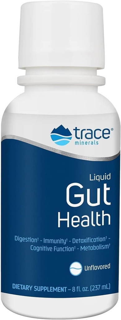 Trace Minerals Gut Health - Supporto per Gut Lining, Digestione sana, Funzione di sistema immunitario - Supplemento di salute digestivo con acido Humic & Fulvic - non aromatizzato, 8 fl oz (su 47 Serve)