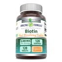 Incredibile Formulas Biotin 10.000 mcg | Tavole dissolve veloci | Non OGM | Gluten Free Supplement | Made in USA (Citrus | 120 Tablets)