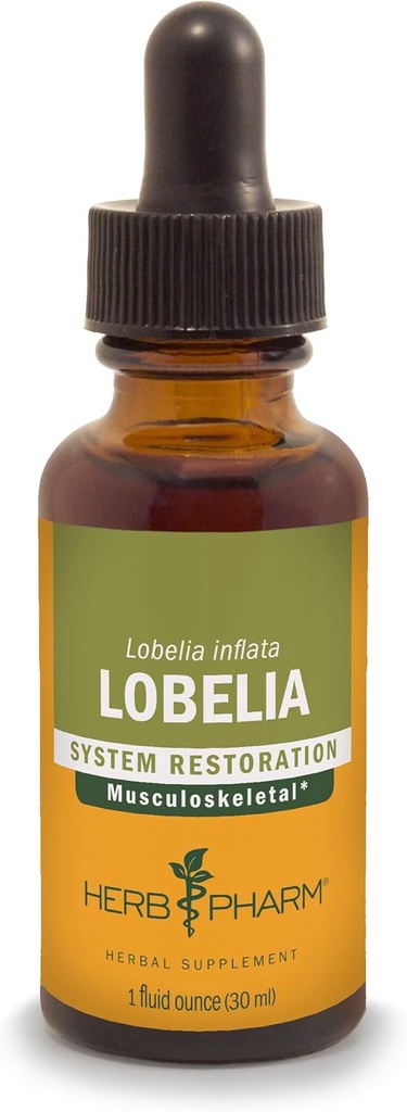 Estratto di liquido di Lobelia Organico Certificato di Herb Pharm per il supporto del sistema muscoloscheletrico - 1 oncia (DLOBEL01)