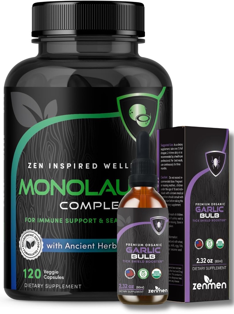 Zenmen Immune Support Bundle: Aglio Tincture e Monolaurin Capsule