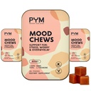 PYM Berry Mood Chews Supporto per Stress, Worry & Overwhelm, 60 Count | 130mg GABA, 90mg L-Theanine | Vegan, Non-GMO, Gluten-Free, Non Aggiunto Sugar | All-Natural Mood Balance Supplemento Made in USA