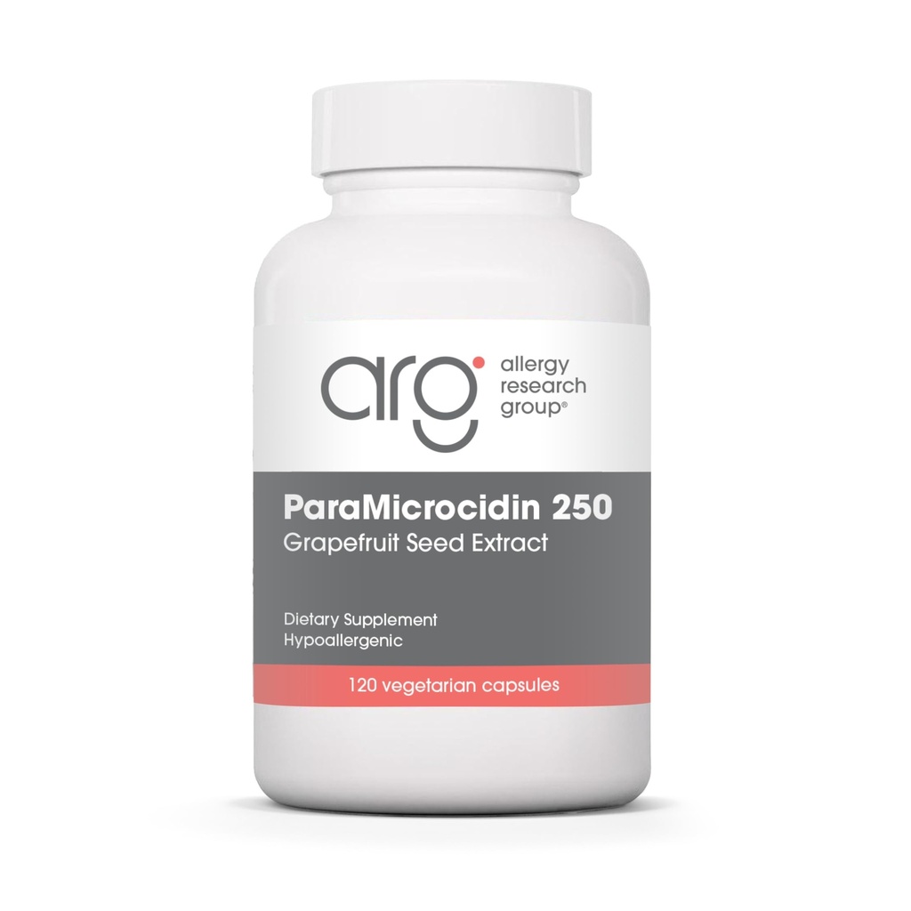 Gruppo di ricerca allergia ParaMicrocidin 250 Supplemento - Estratto di semi di pompelmo 500mg, Supporta la funzione metabolica, Contaminante Libero, Capsule Vegetariani - 120 Conte