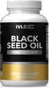 IVL - Olio di semi neri organici - 120 capsule di softgel - (1000mg per Serving) - Olio di semi di Nigella Sativa puramente pressato a freddo - Omega 3 6 9, Antiossidanti, Thymoquinone - Capsule liquide dell'olio di semi neri