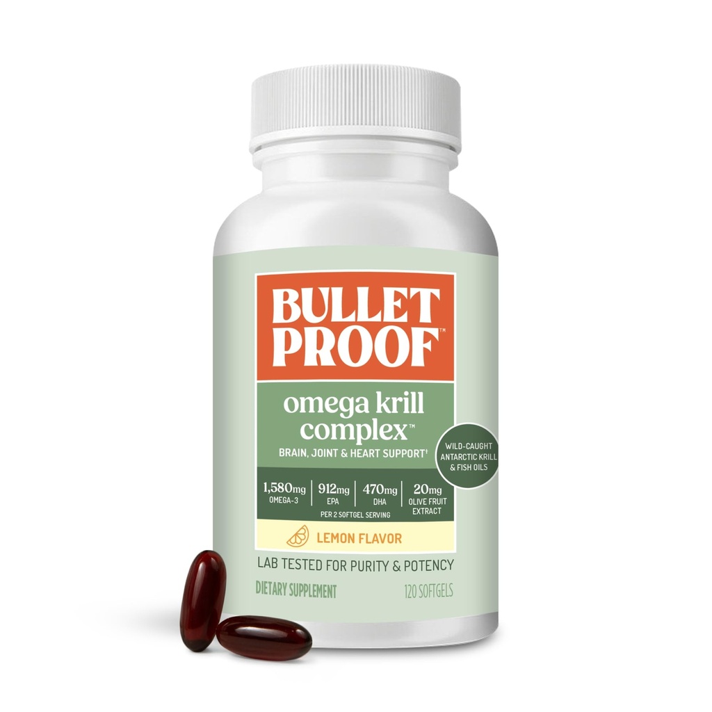 Softgels Omega Krill Complex, 120 conte, olio di pesce supplemento per la salute del cervello e del cuore
