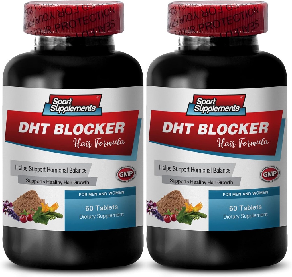 Crescita dei capelli Vitamine senza biotina - DHT Blocker Hair Formula - Supporta la crescita sana dei capelli - ha shou wu per capelli grigi, Soy isoflavones Supplement, kudzu Root Capsules, dht Blocker - 2B 120 Cap