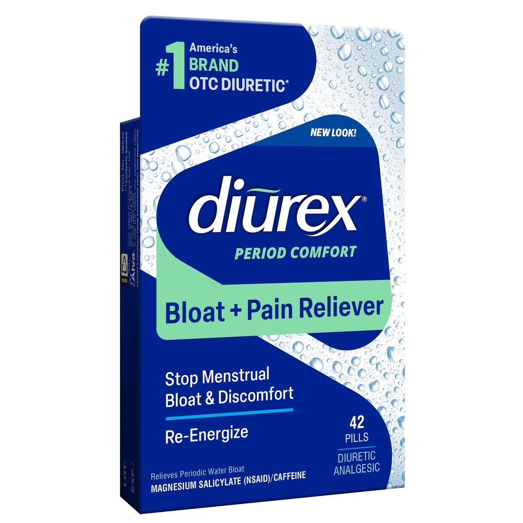 Pillole d'acqua Diurex + Rilievo di dolore - Rilievo Bloat dell'acqua, Cramps, & Fatigue - 42 Conte