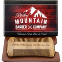 Cuscinetto Petto - Sandalo Stile di Hatchet naturale per capelli - Anti-Static & No Snag, Spazzola di contorno di denti larga e fine fatta a mano Migliore per Beard & Moustache con custodia Pouch