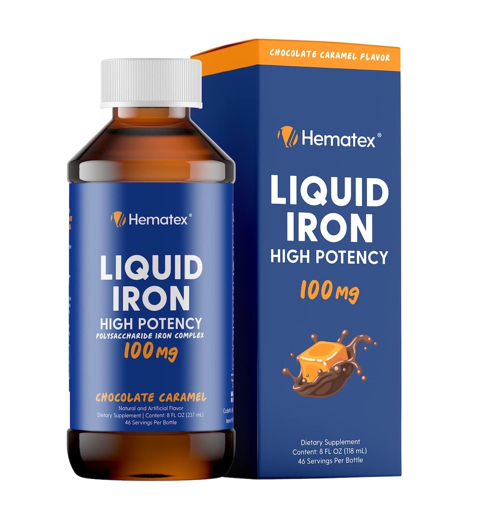 Supplementi di ferro per gli uomini ad alta potenza ferro liquido per gli adulti da Hematex - 100mg Polysaccharide Iron Complex Supplementi di ferro per l'anemia e la carenza di ferro