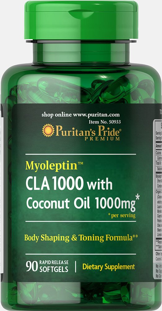 Puritan's Pride Myoleptin CLA 1000 con Coconut Oil-90 Softgels