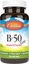 Carlson - B-50 Gel, Vitamina B Complex, Produzione Energetica, Supporto Cellulare e Benessere ottimale, 50 Softgels