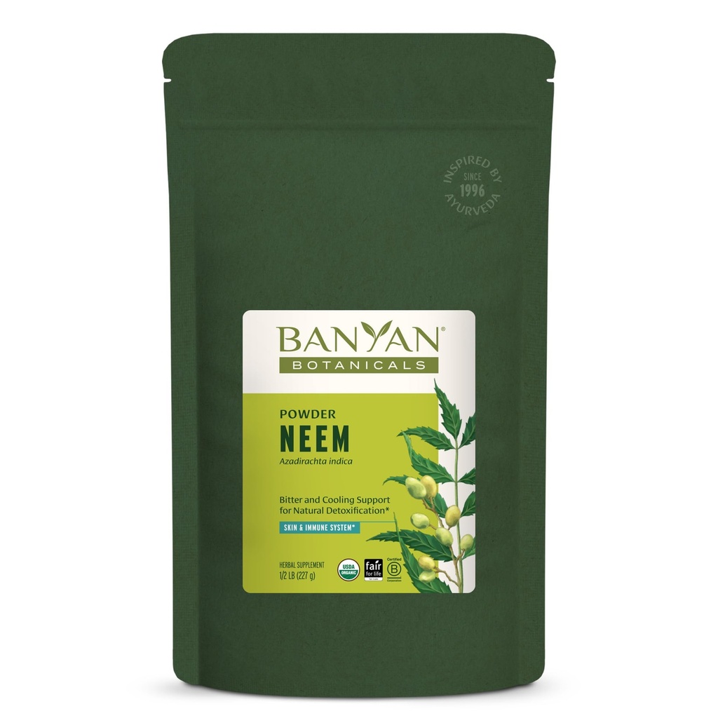 Banyan Botanicals Neem Powder - Organic Azadirachta Indica - Purificante erba ayurvedica per pelle sana e sangue* – 1/2 lb. – Fiera per la vita Sostenibilmente Sorgente Non OGM Vegan
