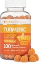 Gummie curcumina curcuma con radice di pepe nero e zenzero (100 conteggio) Integratore masticabile per adulti e bambini - Supporto congiunto e Vegan Safe