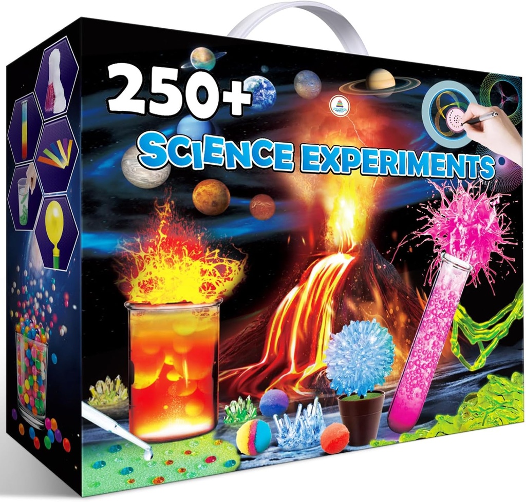 UNGLINGA 250+ Science Experiments Kit per Bambini, Ragazzi Ragazze Giocattoli Compleanno Regali Idee, Set di Chimica, S.T.E.M Attività Progetto educativo, Kit Scienziato Volcano