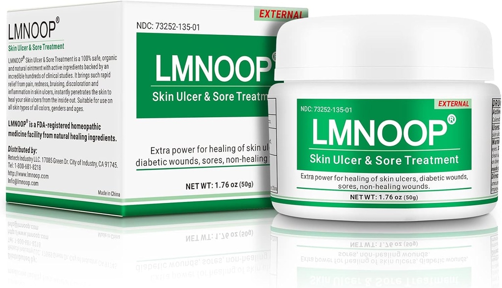 LMNOOP® Skin Ulcer Guarnizione Unguento, per Piede & Leg Ulcers, Sores, Varicose Ulcers, Stasis Ulcers, Lettieres, Cuts, Burns, Infezioni cutanee, Ingredienti naturali Guarnizione profonda Ointimento