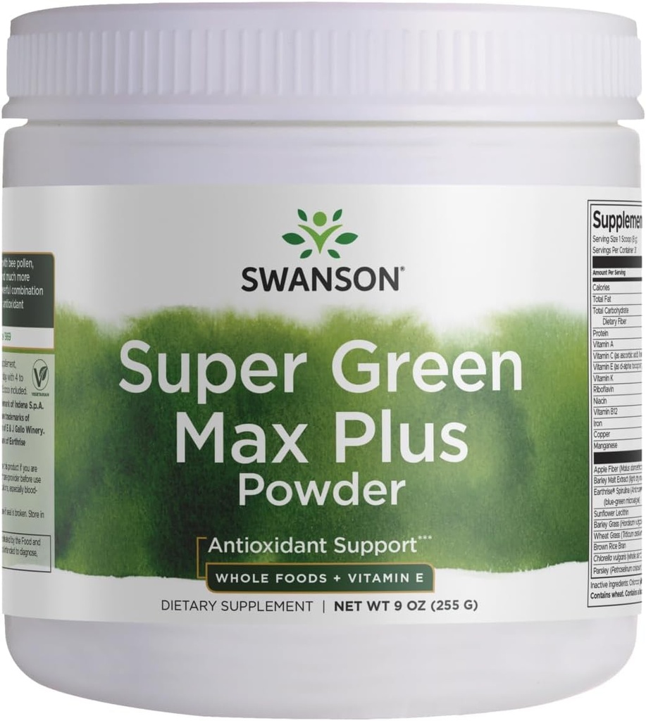 Swanson Super Green Max Plus 9 oncia (255 g) Pwdr